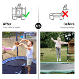 Goplus Trampoline Safety Net for 8FT 10FT 12FT 14FT 15FT 16FT Round Frame Trampoline, Weather-Resistant Replacement Enclosure Net with Double-Headed Zipper, Hooks, Net Only (15FT-6 Poles-19 Hooks) Goplus