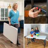 LIFETIME 80387 4-Foot Commercial Adjustable Folding Table, Almond Lifetime