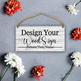 Custom Personalized Board Hanging Wood Sign, Design Your Welcome Sign, Customizable Wall Plaque, House Wood Sign for Garden Yard Home Farmhouse 9.8x5.1 inch sophiehome