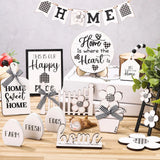 Tatuo 18 Pcs Farmhouse Tiered Tray Decor Set Home Wooden Signs Rustic Home Tiered Tray Decorations Buffalo Plaid Farmhouse Tabletop Wood Signs for Kitchen Table Shelf Decor Tatuo