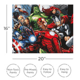 AQUARIUS Marvel Avengers Assemble Art by Numbers - 16 x 20 inches Avengers Themed Paint by Number for Adults & Kids - DIY Color by Number Paint Kit for Beginner - Officially Licensed AQUARIUS
