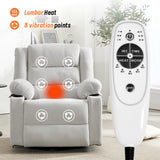 Sftaiyou 360°Swivel Rocker Recliner Chair for Adults,Manual Glider Recliner Sofa with Massage and Heating, Nursery Rocking Chairs with Cup Holds for Living Room Bedroom (Beige) Sftaiyou