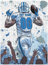 Becapeo Wooden Jigsaw Puzzles for Adults - Custom Name and Number on (Detroit) Football Player Back - 300 500 1000PCS Puzzles Game Becapeo