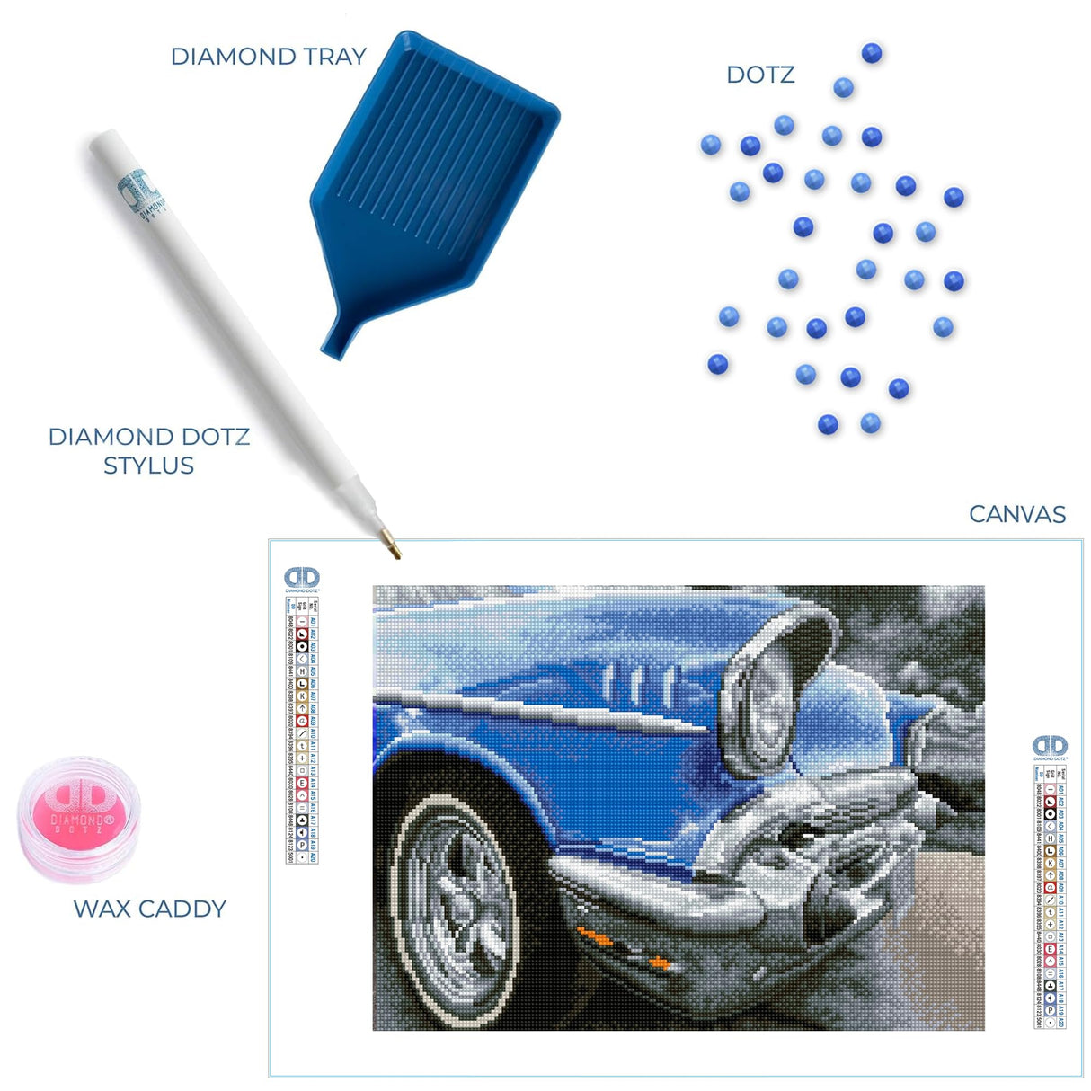 DIAMOND DOTZ 50's Classic Car Diamond Painting Kits for Adults - Diamond Art Kits a Relaxing Creative Craft Kit with Dotz Gems 17.9"x14" DIAMOND DOTZ