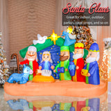 Christmas Inflatables Outdoor Nativity Scene - Inflatable Christmas Blow Up Yard Decorations Nativity Sets with LED Lights Outdoor Indoor Holiday Party Lawn Yard Decor Afirst