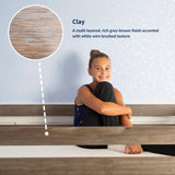 Max & Lily High Loft Bed, Twin Bed Frame For Kids With Bookcase, Clay Max & Lily