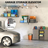 UODENGA Overhead Garage Storage Rack,4x4FT Ceiling Storage Racks Lift,Adjustable Organization System,Workshops or Basements(Black) UODENGA