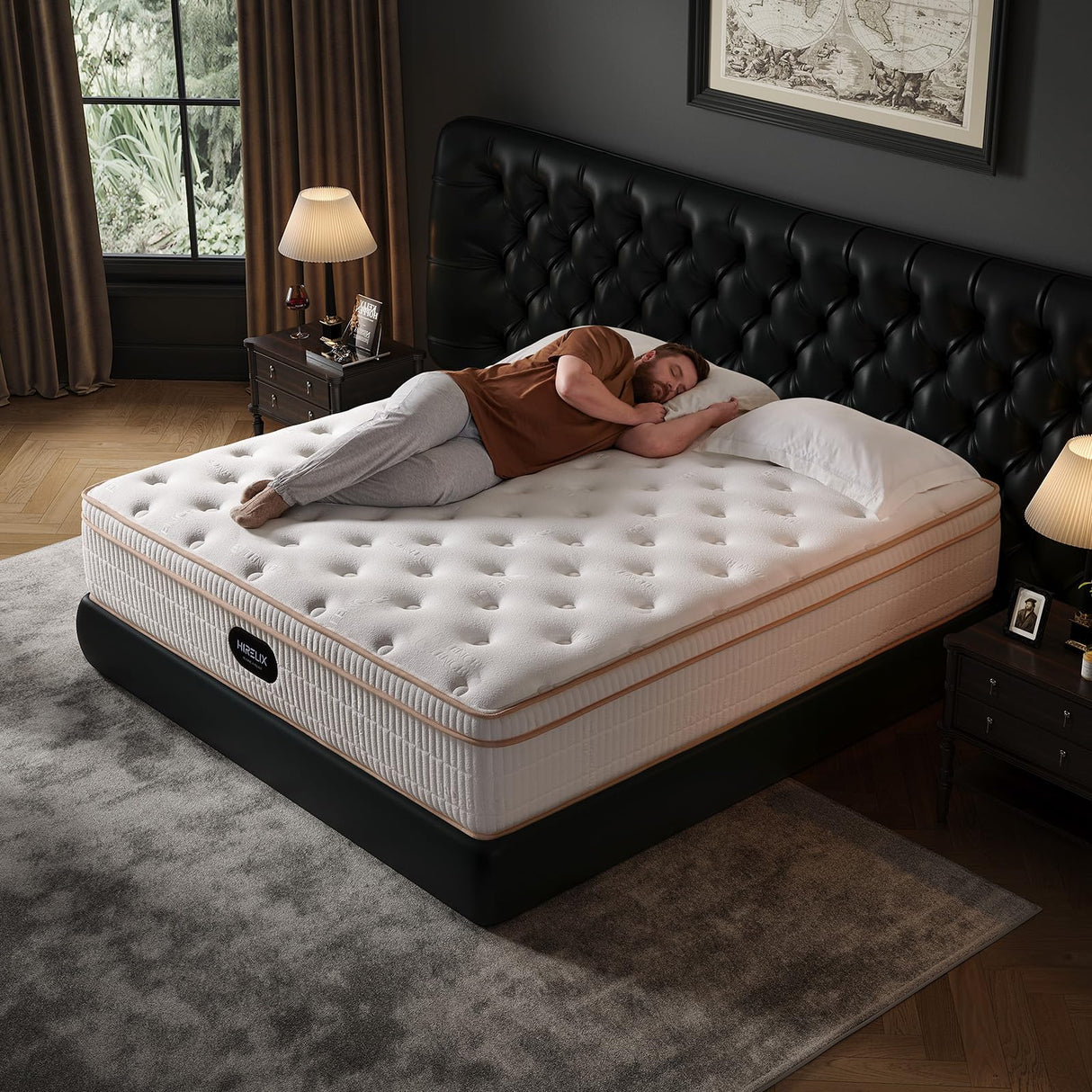 HIRELIX 12 Inch Queen Hybrid Mattress, Medium Firm with Memory Foam and Individually Wrapped Pocket Coils, Fiberglass-Free, CertiPUR-US Certified HIRELIX