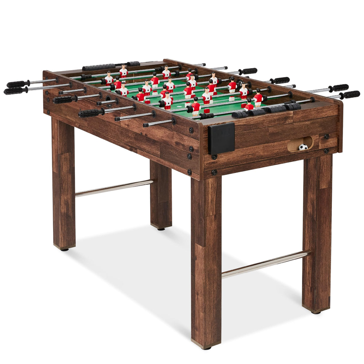 Best Choice Products 48in Competition Sized Foosball Table, Arcade Table Soccer for Home, Game Room, Arcade w/ 2 Balls, 2 Cup Holders - Walnut Best Choice Products