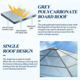 COVERONICS 10FT x 10FT Patio Polycarbonate Hardtop Gazebo with Steel Frame - Outdoor Translucent Roof Gazebo with Breathable Netting & Shaded Curtains for Porch, Lawn, Garden, Backyard, Poolside COVERONICS