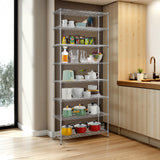 Finnhomy 8-Tier Wire Shelving Unit Adjustable Steel Wire Rack Shelving, 14x36x80 Inches 8 Shelves Metal Storage Rack, Pantry Shelves for Storage, Metal Garage Shelves with NSF Certified, Chrome Finnhomy