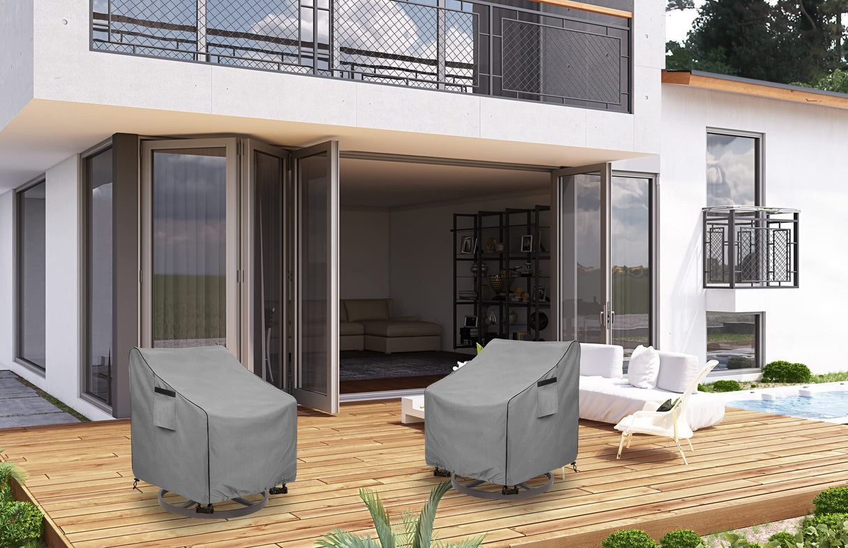 okcool Outdoor Swivel Chair Cover 2 Pack,Outdoor Furniture Patio Chair Covers Waterproof Clearance,(27.5" W x 32.5" D x 39" H) Outdoor Lawn Patio Furniture Covers,Grey okcool