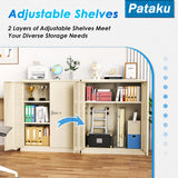 Pataku Metal Storage Cabinet, Garage Cabinet with Doors and Shelves 36" Hx32 Wx16 D, Steel Lockable File Cabinets for Office, Home, Garage, Basement, Industrial, Putty Pataku