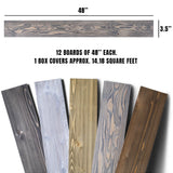 BoscoMondo Barnwood Wall Planks, Rustic Solid Wood Panels, Accent Wall Decor, 14 Square feet - 48" Long - 3.5" Wide Boards BoscoMondo