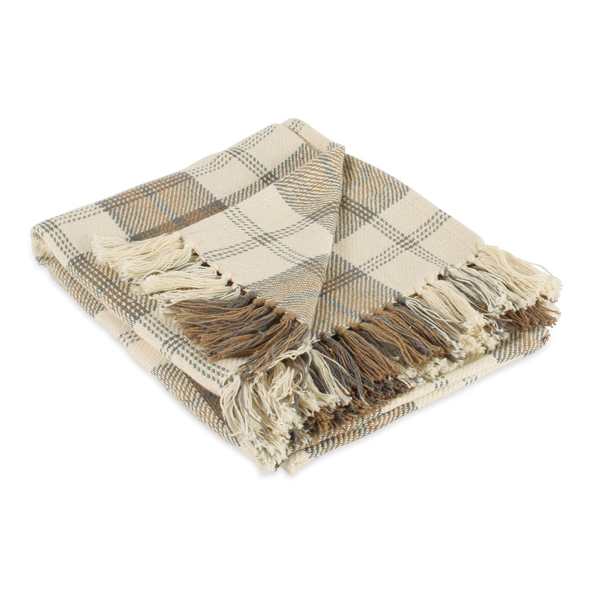 DII Farmhouse Woven Throw, 50x60 with 3" Fringe, Stone DII