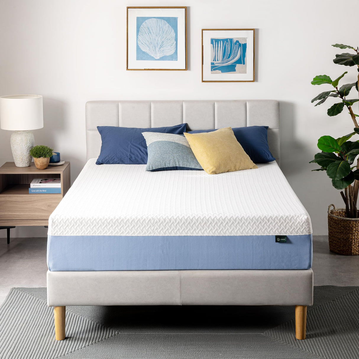 ZINUS 12 Inch Cooling Essential Memory Foam Mattress [New Version], Queen, Fiberglass Free, Medium Feel, Cooling Airflow Memory Foam, Certified Safe Foams & Fabric, Mattress in A Box Zinus