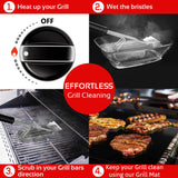 KITCHEN PERFECTION Safe Wire Grill Brush for Outdoor Grill w/Grill Scraper & Grill Mat Grill Cleaning Kit -Extended Handle BBQ Brush for Effortless Grill Cleaning Grill Cleaner Brush Barbecue Tools Kitchen perfection