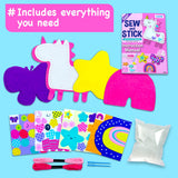 EZCRA Easy Arts and Crafts for Kids - No Mess Sewing Kit for Kids - 4 Easy to Do Unicorn Sewing Projects - Fun Felt Stickers - Tools with Instruction - Gifts for Girls Age 4,5,6,7,8 EZCRA