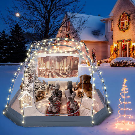 Bubble Tent 4-6 People Transparent Tent 10 'x10' Outdoor Tent Cold and Waterproof Suitable for Terrace, Canopy, Backyard Star Watching Camping Portable Tent VEIZXUN