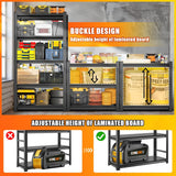 Garage Shelving - 5 Tier Adjustable Storage Shelves, Heavy Duty Metal Storage Utility Rack Shelf Unit for Warehouse Pantry Closet Kitchen, Black, 32" W X 16" D X 63" H PRESTELION