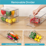 4 Pack Stackable Storage Drawers,Clear Acrylic Drawer Organizers with Handles, Easily Assemble for Fridge, Bathroom,Kitchen Undersink,Cabinet,Pantry Organization and Storage Vtopmart