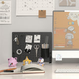 HUHOLE 32 x 12 inch Clamp On Desk Pegboard, Black Metal Desktop Organizer, Desk Accessories for Gaming & Office, Versatile Clamp-On Pegboard for Organization and Storage HUHOLE