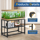TOCRETOARE Fish Tank Stand 40 Gallon, Metal Aquarium Stand 36.5" L x 18.5" W*29.5”H, Double-Layer Storage Design, Suitable for Home and Office Use, 660LBS Capacity, Black (Tank not Included) TOCRETOARE