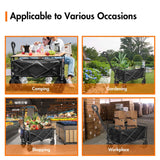 NEOTEC Collapsible-Folding-Wagon - Wagon Cart Heavy Duty Foldable Outdoor Utility with Silent Universal Wheels, Adjustable Handle for Camping NEO-TEC