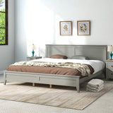 Harper & Bright Designs King Size Platform Bed Frame with headboard/Solid Wood Foundation with Wood Slat Support/No Box Spring Needed/Easy Assembly, Rustic Pine - Gray Harper & Bright Designs