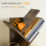 Tajsoon Tree Bookshelf 3 Tier Book Storage Organizer Shelves, Desktop Bookshelf Floor Standing Bookcase Display for CDs/Magazine/Books, Small Bookshelf for Bedroom, Living Room Office, Rustic Brown Tajsoon