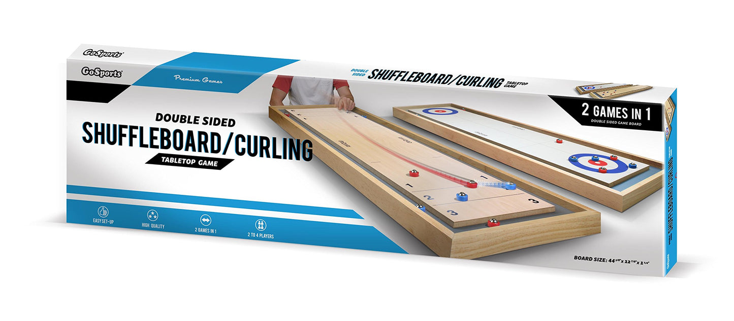 GoSports Shuffleboard and Curling 2 in 1 Board Games - Classic Tabletop or Giant Size - Choose Your Style - WoodArtSupply