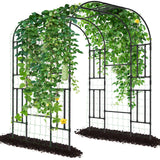 UrGROWA Outdoor Garden Arch Trellis, 87" H Large Garden Trellis for Climbing Plants, Metal Plant Support Trellis Archway Arbor Tunnel Large Trellis for Vegetables Plant Cucumber Trellis UrGROWA
