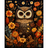 Tucocoo Retro Owl DIY Paint by Numbers for Adults Beginner,Floral Bird DIY Paint by Numbers Kits on Canvas, Home Wall Art Decor Gift Natural 16x20inch Frameless Tucocoo