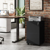 DEVAISE 2-Drawer Mobile File Cabinet with Lock, Commercial Vertical Cabinet in Black DEVAISE