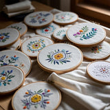 Embroidery Fabric Squares Cotton, 5 Pcs Squares Pre-Cut Natural Cotton Embroidery Cloth Fabric, Embroidery Cloth Squares for Embroidery Garment Craft，7.9x7.9” FFPDYBEST