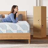 GTWMAT Queen Size Mattress 10 Inch, Cooling Gel Memory Foam Mattress in a Box for Pressure Relief, Removable Cover, Medium Firm, Motion Isolation, Breathable Comfort, CertiPUR-US Certified, Blue GTWMAT