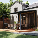 Aoxun 10' x 12' Gazebo for Patio, Gazebo Pergola with Sloped Roof, Large Wall-Mounted Heavy Duty Awnings, for Backyard, Deck, Patio Aoxun