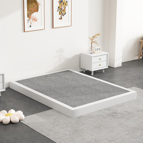 NHODIR Box Spring for Full Bed, 5 inch Full Size Box Spring Only, Strong Metal Frame Mattress Foundation, No Noise, Easy Assembly NHODIR