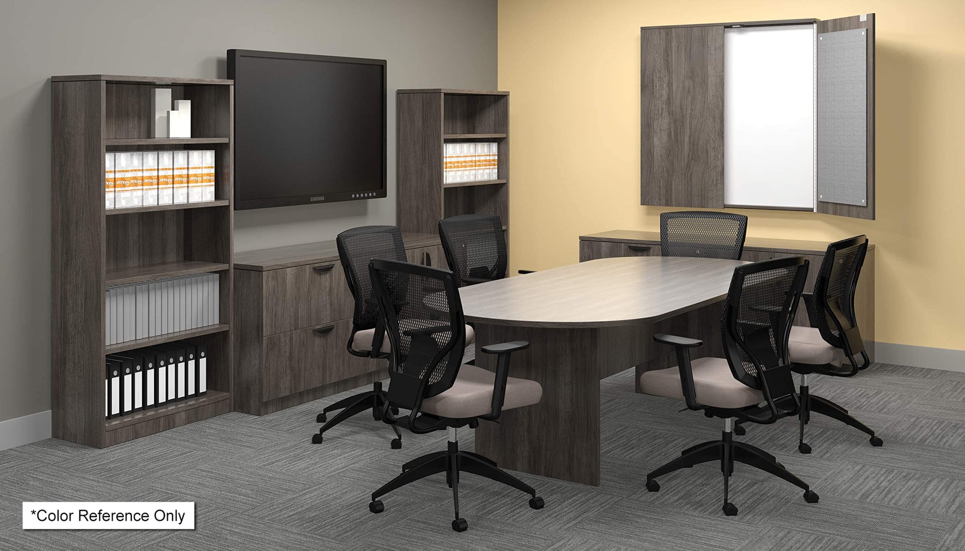 GOF 6FT, 8FT, 10FT Conference Table & Chair (G11650) Set, Dark Cherry, Espresso, Artisan Grey, Mahogany, Walnut (8ft Table Only, Artisan Grey) - WoodArtSupply