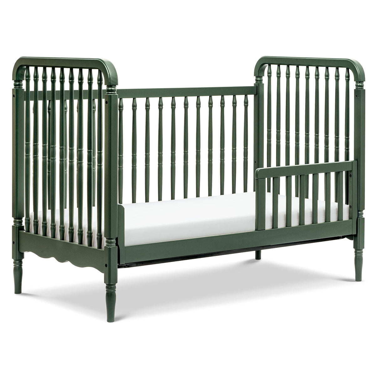 Namesake Liberty 3-in-1 Convertible Spindle Crib with Toddler Bed Conversion Kit in Forest Green, Greenguard Gold Certified (M7101FRGR) NAMESAKE