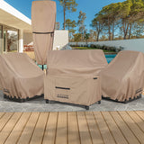 ULTCOVER Patio Parasol 600D Waterproof Outdoor Market Extra Large Umbrella Cover - Fits Double-Sided Umbrella 13-15 Feet ULTCOVER