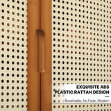 MoNiBloom Bamboo 6 Tier Freestanding Boho Shoe Storage Cabinet Organizer Shelf Stand Unit Up to 25 Pairs for Boots Heels Sneakers Sandals, w/Doors, Brown MoNiBloom