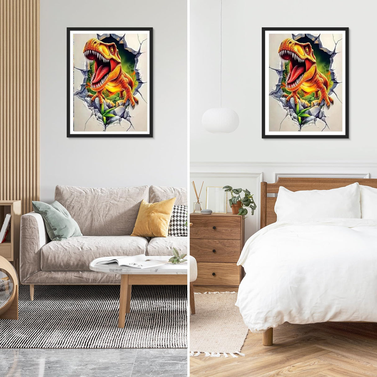 NEWENMO Dinosaur Diamonds Painting Kits for Adults Beginner, DIY 5D Animals Diamond Art Paint with Round Diamonds, Full Drill Gem Art Diamonds Art Painting for Home Wall Decor 12x16 Inch NEWENMO