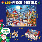 500 Piece Christmas Puzzle for Adults and Kids Santa's Secret Village Jigsaw Puzzle with Irregular Shape Christmas Puzzle Gift for Adults and Teens Family Challenging Puzzle Perfect for Game Nights Yokachi