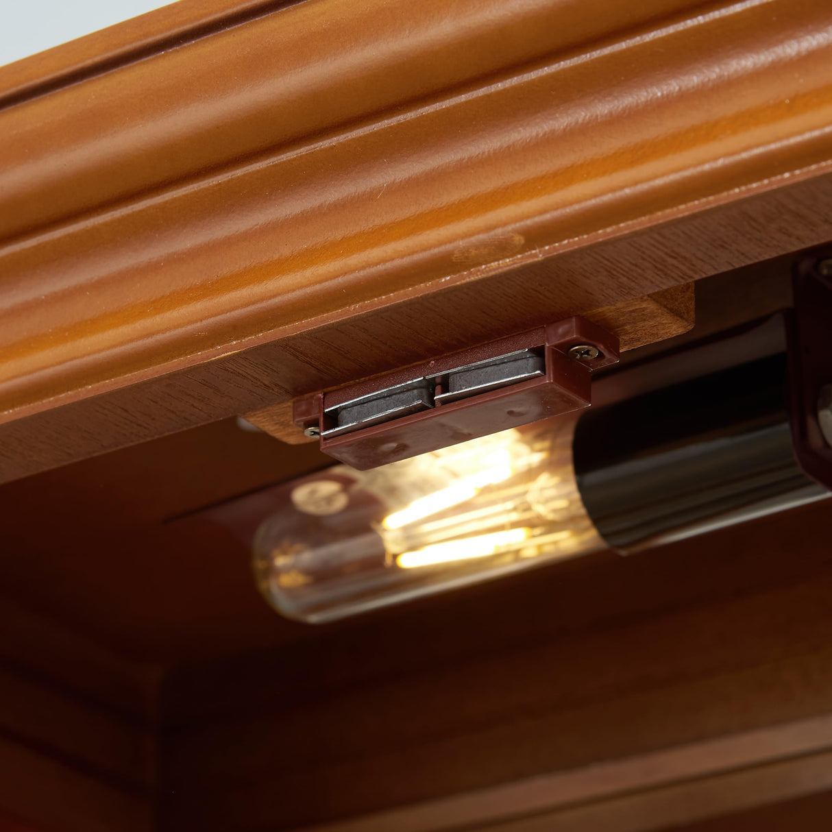 Ball & Cast Lighted Curio Cabinet,6-Tier Glass Display Cabinet with Adjustable Glass Shelves and Mirrored Back Panel for Living Room,E26 Light Blub not Included,Oak Ball & Cast