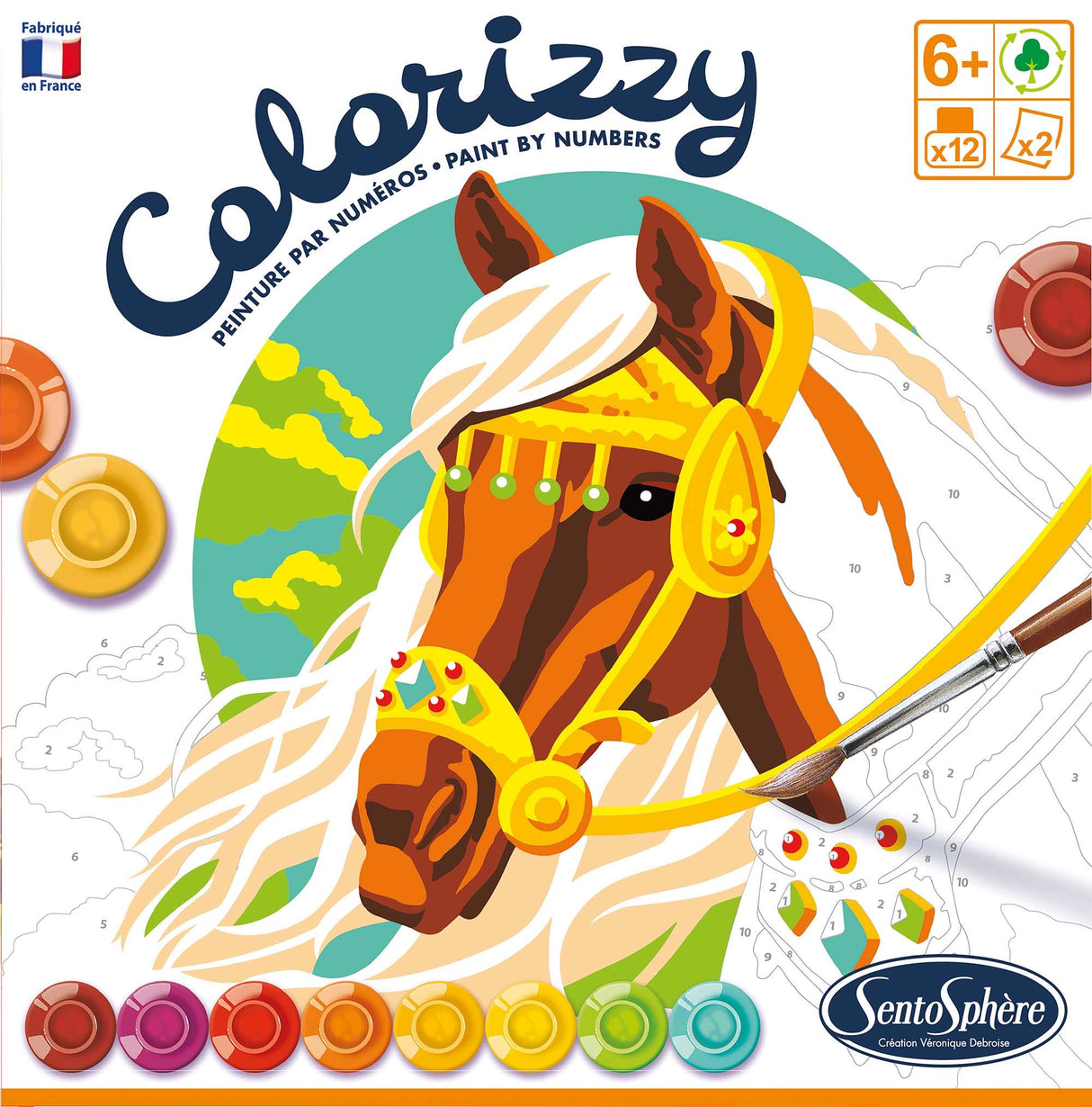 Sentosphère Colorizzy Horses Paint by Number Kit Sentosphère