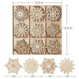 N&T NIETING 27pcs Wooden Snowflakes Shaped Embellishments Hanging Ornaments for Christmas Decoration N&T NIETING