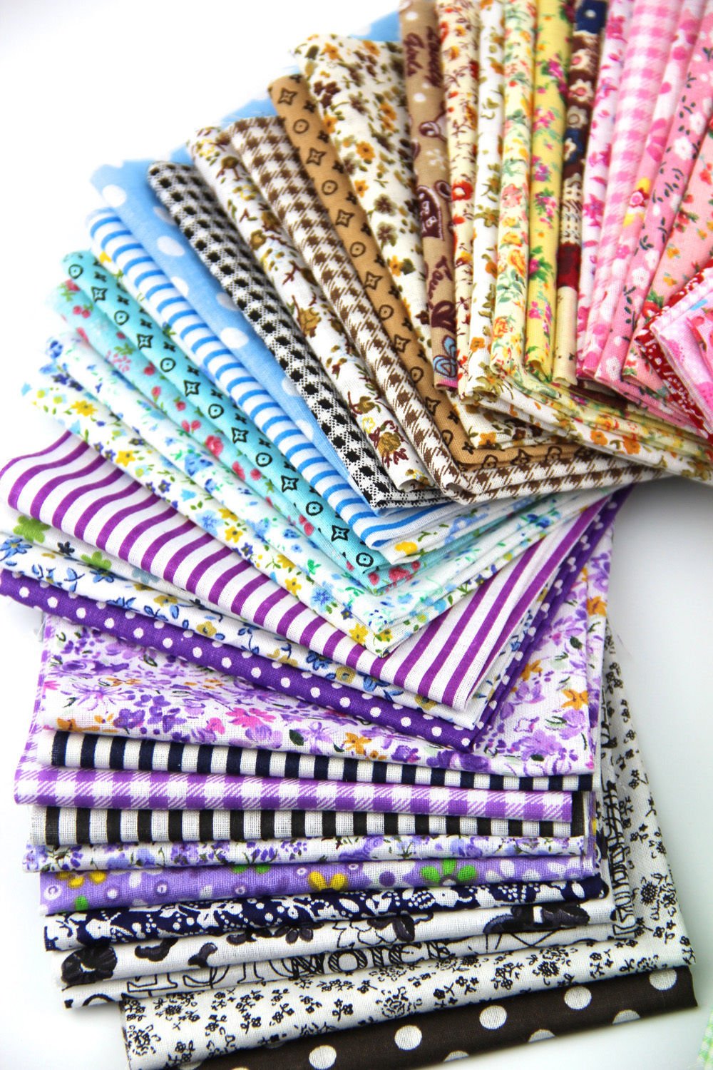 50pcs 1010cm Fabric Patchwork Craft Material Batiks Mixed Squares Bundle RayLineDo