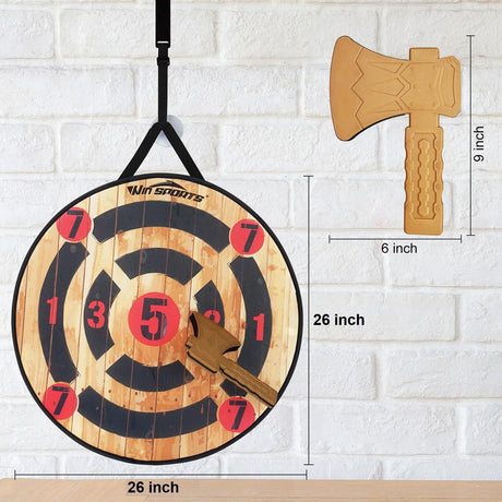 ISANCHA Foam Axe Throwing Game Indoor&Outdoor Target Game,Includes Two Foam Axes, One 26” Easy Fold Target and A Carry Bag ISANCHA