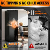 6-10 Gun Safe for Rifle and Pistols,Dual Alarm & Mute Mode Gun Cabinet with Removable Gun Racks,Fingerprint Gun Safes for Shotguns with Multi-Function Panel and Pistol Bags. Lnoauys